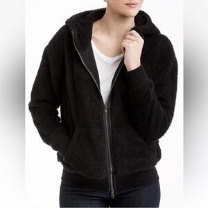 Women’s Black ATM Hooded Sherpa Zip-Up Jacket -size M